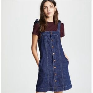 12. Madewell Denim Button Down Front Tank Jean Dress SZ 2